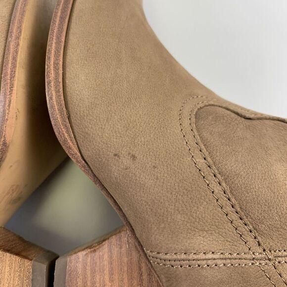 Frye Rory Bootie Dusty Rose Suede Low Heel Side Zip Ankle Boho Western Women 7.5 - Picture 13 of 15